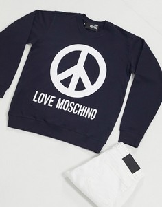 Свитшот со сплошным принтом логотипов Love Moschino-Черный