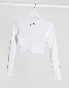 Белый короткий топ с длинными рукавами The Couture Club