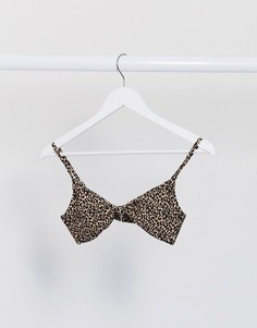 Бикини-топ с леопардовым принтом и завязкой Pimkie-Мульти