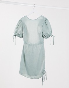 Платье мини с оборками Lola May-Зеленый цвет