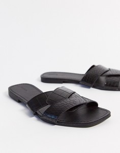 Черные сандалии с эффектом крокодиловой кожи Pimkie-Черный