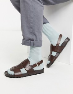 Коричневые кожаные сандалии Grenson-Светло-коричневый