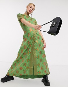 Платье макси с вышивкой Nesavaali-Зеленый