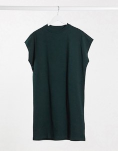 Трикотажное платье мини из органического хлопка Weekday-Зеленый