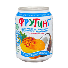 Напиток сокосодержащий Fruiting с соком тропических фруктов и кусочками кокоса 238 мл