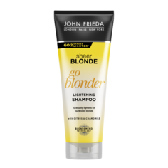 Шампунь осветляющий Sheer Blonde Go Blonder для натуральных, мелированных и окрашенных волос 250 мл John Frieda