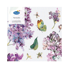 Салфетки Duni SWEET BUTTERF LI бумажные 3-х слойные 33х33 см