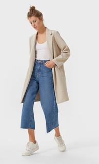 Пальто из трикотажной ткани с начёсом Stradivarius