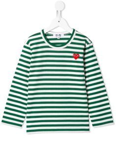 Comme Des Garçons Play Kids футболка с вышитым логотипом
