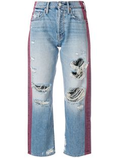 MOTHER джинсы с контрастными полосками с эффектом потертости