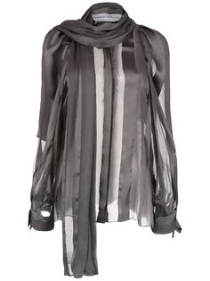 Gloria Coelho полупрозрачная блузка с шарфом