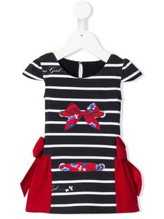Lapin House полосатое платье с бантами