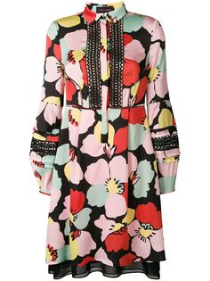 Talbot Runhof платье-рубашка с цветочным принтом