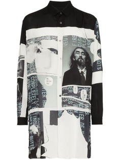 Yohji Yamamoto удлиненная рубашка Yohji с принтом