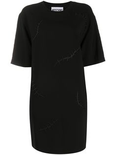 Moschino платье-футболка с вышивкой