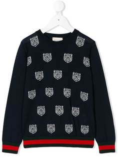 Gucci Kids джемпер с вышивкой и круглым вырезом