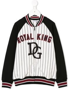 Dolce & Gabbana Kids куртка-бомбер в бейсбольной стилистике