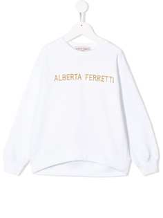 Alberta Ferretti Kids толстовка с декорированным логотипом