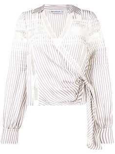 Self-Portrait полосатый топ с запахом