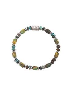 John Hardy Silver Classic Chain Mixed Turquoise Bead Bracelet