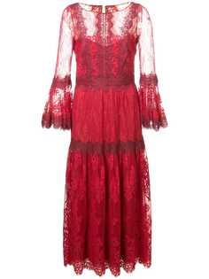 Marchesa Notte кружевное платье миди