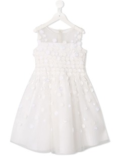 Oscar De La Renta Kids платье с цветочной аппликацией