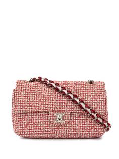 Chanel Pre-Owned твидовая сумка на плечо с двойным клапаном и цепочкой