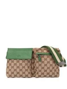 Gucci Pre-Owned поясная сумка Shelly Line с узором GG Supreme