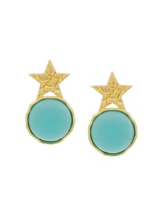 Eshvi star turquoise glass earrings