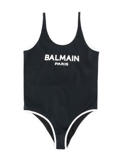 Balmain Kids слитный купальник с нашивкой-логотипом
