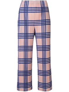 Pleats Please Issey Miyake укороченные брюки скинни в клетку