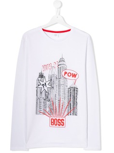 Boss Kids футболка с графичным принтом