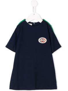 Gucci Kids удлиненная футболка с короткими рукавами