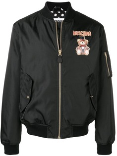 Moschino куртка-бомбер с принтом медведя