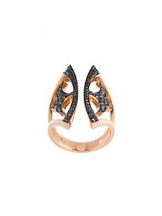 Anapsara кольцо Knight Kiss из розового золота с черными бриллиантами