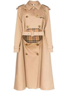 Burberry двубортный тренч с вырезом