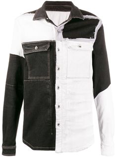 Rick Owens DRKSHDW джинсовая куртка с контрастной вставкой