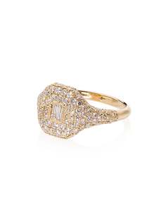 SHAY кольцо-печатка из желтого золота с бриллиантами