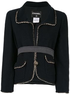 Chanel Pre-Owned жакет с плетеной окантовкой