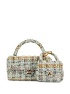 Chanel Pre-Owned двойная твидовая сумка 1992-го года