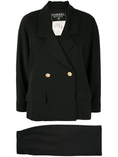 Chanel Pre-Owned двубортный пиджак с юбкой