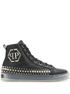 Philipp Plein высокие кеды с заклепками и логотипом