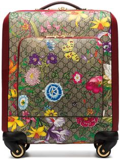 Gucci чемодан Ophidia с узором GG Supreme и принтом Flora