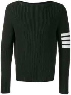 Thom Browne пуловер с вырезом-лодочкой и полосками 4-Bar