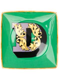 Versace тарелка Holiday Alphabet с принтом D