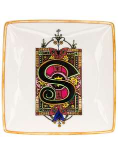 Versace тарелка Holiday Alphabet с принтом S