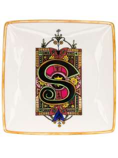 Versace тарелка Holiday Alphabet с принтом S