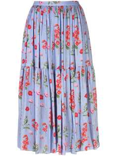 Carolina Herrera юбка миди с цветочным принтом