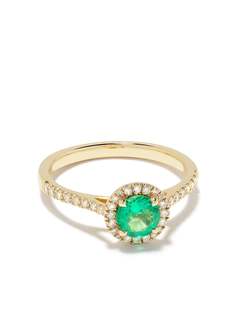 Astley Clarke золотое кольцо Halo с бриллиантами и изумрудами