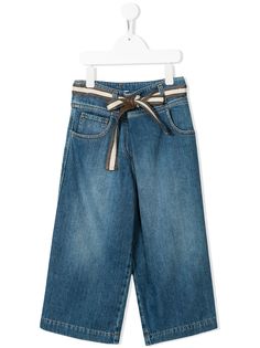 Brunello Cucinelli Kids джинсы широкого кроя с поясом